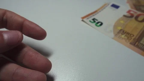 Counting euro banknotes Stock Footage 77783626
