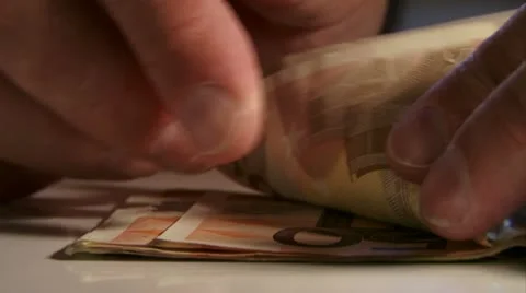 Counting euros Stock Footage 20511035