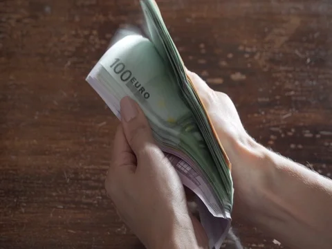 Counting euros Stock Footage 81026698