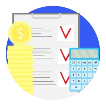 Counting financial budget vector icon Illustrazione stock