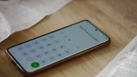 Counting grocery cost. Stock Footage 321690833