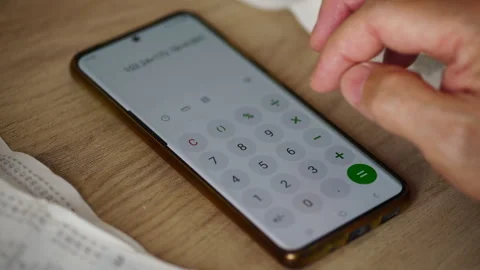 Counting grocery cost. Stock Footage 321691045