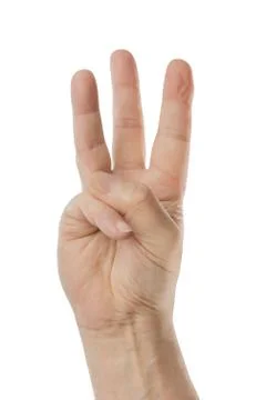 Counting hand - three Foto stock