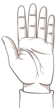 Counting on hands: five Stock Illustration