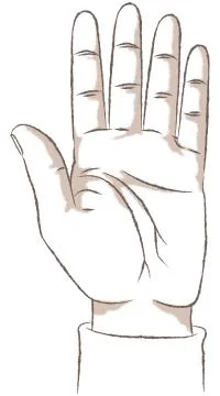 Counting on hands: five. Stock Illustration