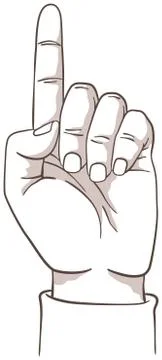 Counting on hands: one Stock Illustration