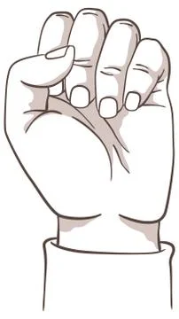 Counting on hands: zero Stock Illustration