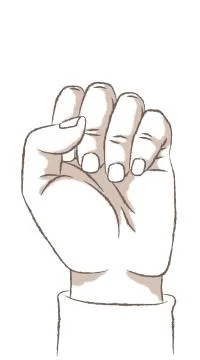 Counting on hands: zero. Stock Illustration