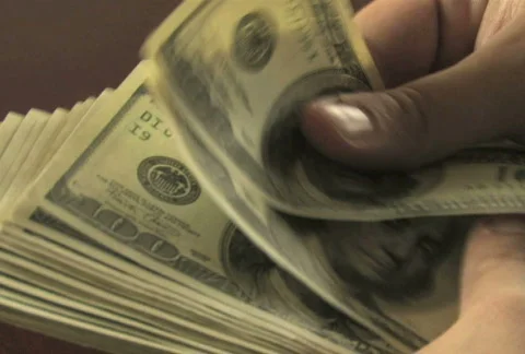 Counting Hundreds Close-Up Stock-Footage 285614