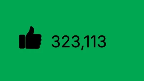 Like counting up icon animation from zero to one million on green screen. Stock Footage 320266912