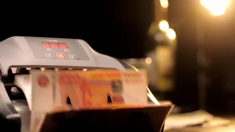 Counting machine for money Stock Footage 109101544