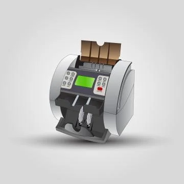 The counting machine for the money. Stock Illustration