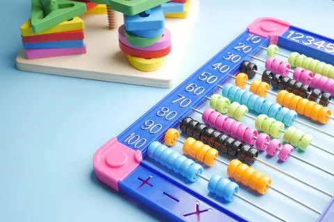 Counting math learning toy on table Фото