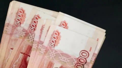 Counting money. Banknotes fall on the table. Finance concept. Stock-Footage 195528534