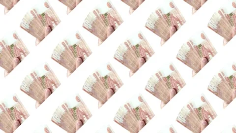 Counting money with different bills on a table in a simple indoor setting Stock Footage 341977103