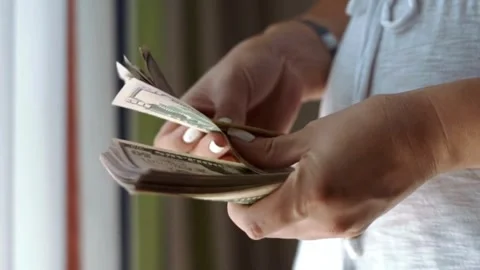 Counting money, dollar cash. counting banknotes 動画素材 271000000
