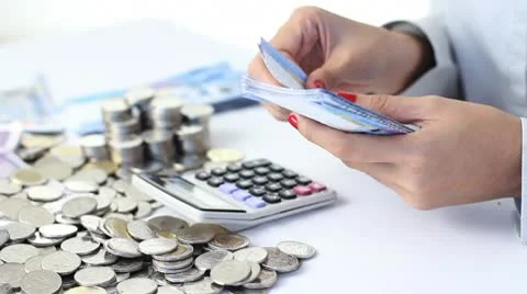 Counting Money Stock Footage 10727683