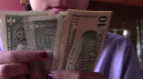 Counting Money Video stock 23463281