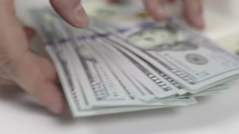 Counting Money Stock Footage 233858465