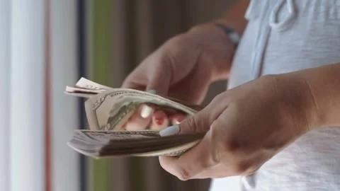 Counting money Stock Footage 240375878