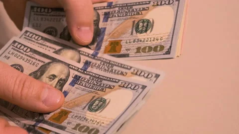 Counting money by hand. Stock Footage 155558608