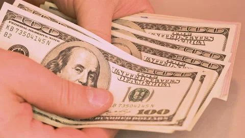 Counting money by hand. Stock Footage 155908803