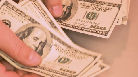 Counting money by hand. Stock Footage 156321112