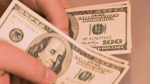 Counting money by hand. Stock Footage 156657056