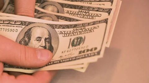 Counting money by hand. Stock Footage 156956092
