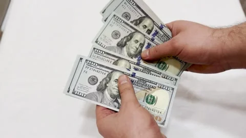 Counting Money Hands Stock Footage 296443775