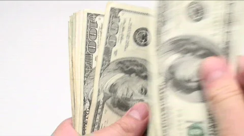 Counting money loop - HD  Stock Footage 447665
