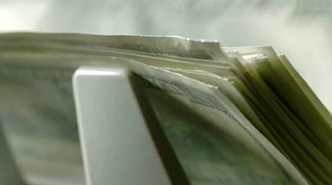 Counting Money Machine counting 100 Dollar Bills Stock Footage 61318086