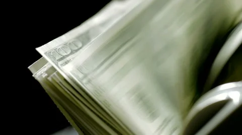 Counting Money Machine counting 100 Dollar Bills Stock Footage