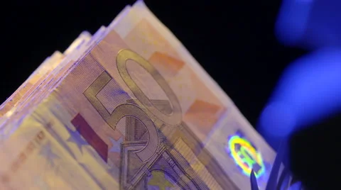 Counting Money Machine counting 50 Euro Bills Stock Footage 59446465