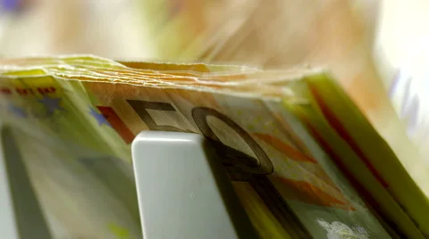 Counting Money Machine counting 50 Euro Bills Stock Footage 61316907