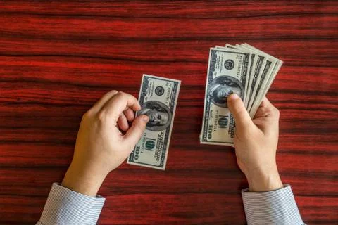 Counting money Stock Photos