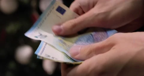 Counting money for shopping. Stock Footage 164867993