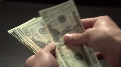 Counting money in slow motion Stock Footage 22376965