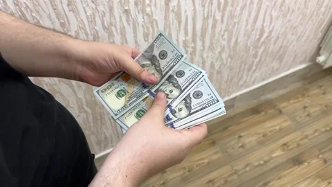 Counting Money Slow Motion Stock Footage 296442192