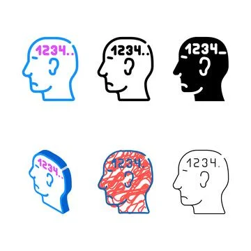 Counting neurosis color icon vector variants Stock Illustration