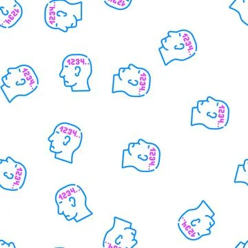 Counting neurosis vector seamless pattern Illustrazione stock