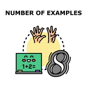 Counting number of examples for learning education concept Stock Illustration