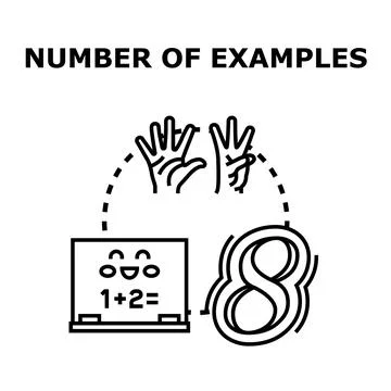 Counting number of examples for learning education concept Stock Illustration