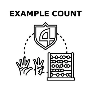 Counting number four with hands and abacus Illustrazione stock