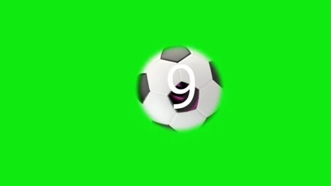 Counting number motion graphics with soccer ball on green screen background Stock-Footage 221813731