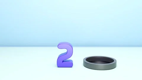 Counting Numbers 1 to 9 with Blue Themed Background Animation Stock Footage 309202847