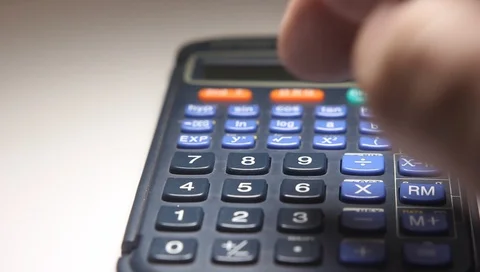 Counting numbers on a calculator Stock Footage 99014840
