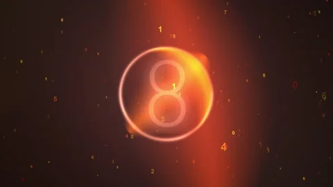 Counting Numbers Glowing on a Digital Abstract Data Background Stock Footage 306381283