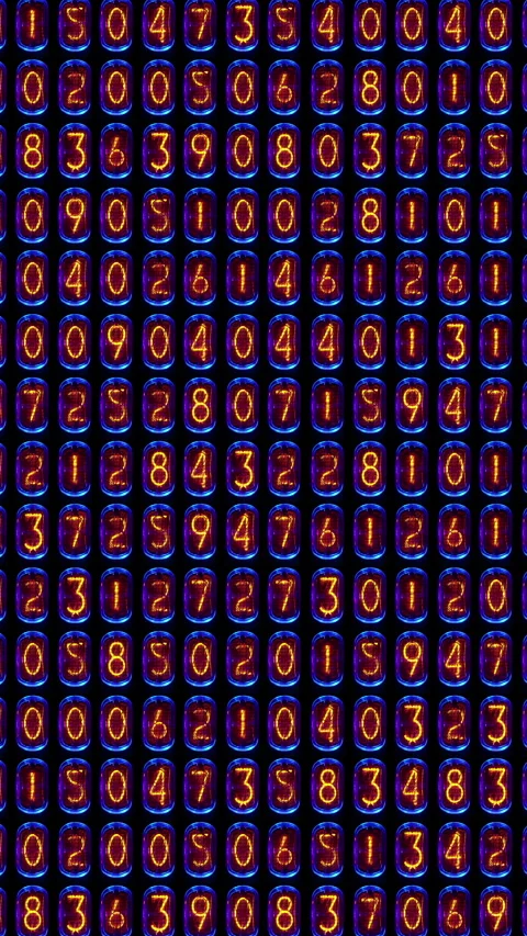 Counting numbers, time and code information in vertical Video stock 260656681