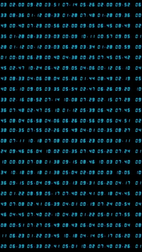 Counting numbers, time and code information in vertical Video stock 260666170